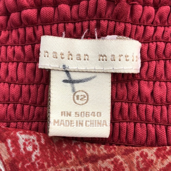 Jonathan Martin Red Printed Halter Dress, Size 12 - Picture 5 of 7